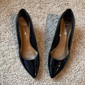 Clarks Glossy Black Heels